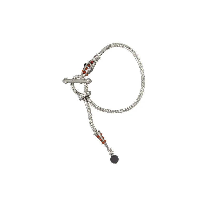 Unlock Unbeatable Jewelry Deals Before They’Re Gone 1928 Jewelry Serpentine Carnelian Gemstone Toggle Bracelet