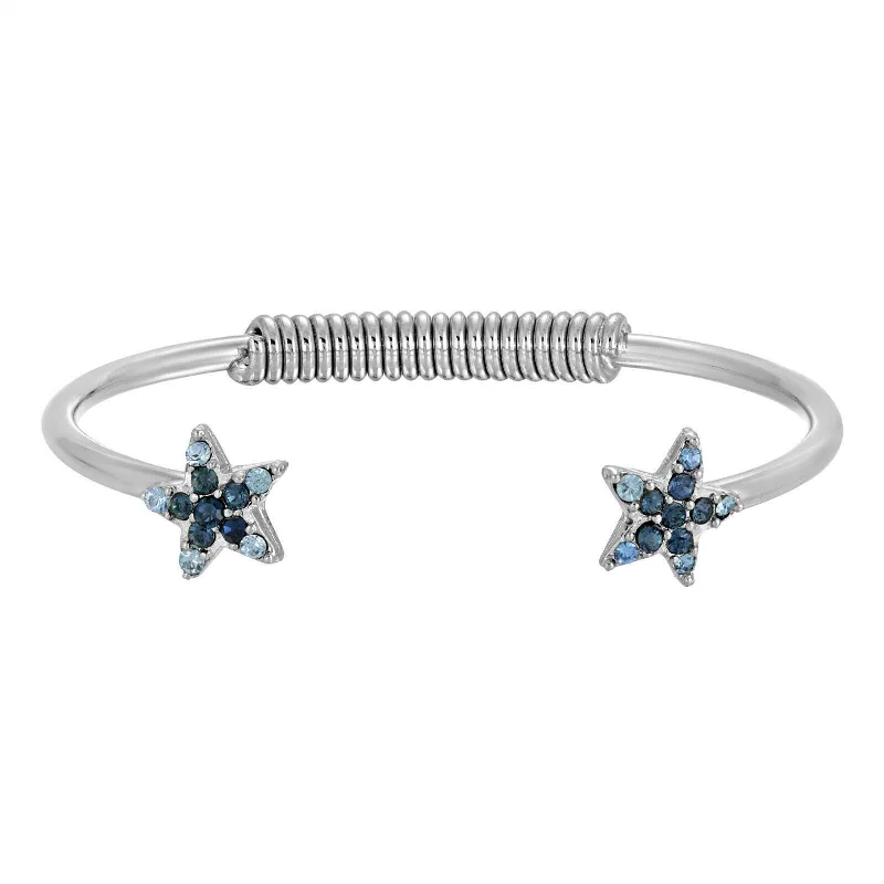 Limited-Time Offer On Elegant Jewelry Pieces 1928 Jewelry Austrian Crystal Star Spring Cuff Bracelet