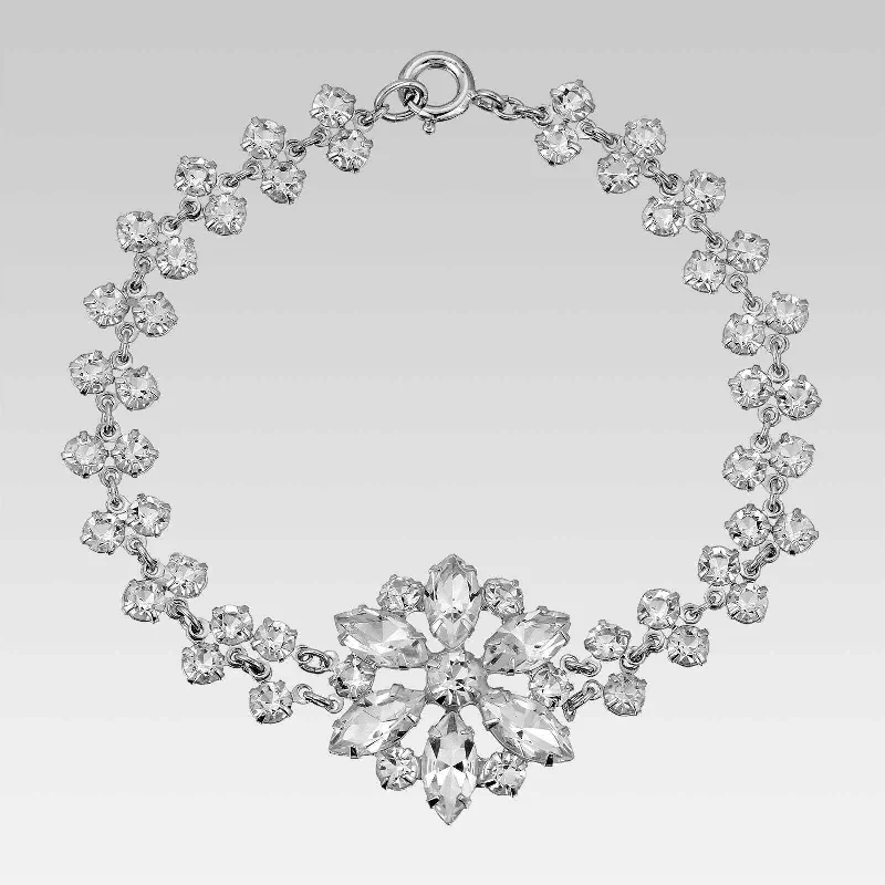 Timeless Beauty, Unbeatable Deals – Jewelry Sale On 1928 Jewelry Austrian Crystal Flower Link Bracelet 7.5 Inches