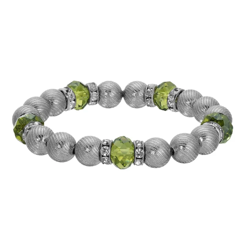 Exclusive Jewelry Markdowns – Limited-Time Offer 1928 Jewelry Swirl Bead & Crystal Stretch Bracelet