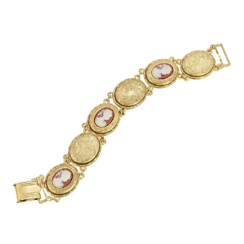 Elegant Jewelry Styles At Budget-Friendly Prices 1928 Jewelry Victoria's 12 Photo Cameo Locket Link Bracelet
