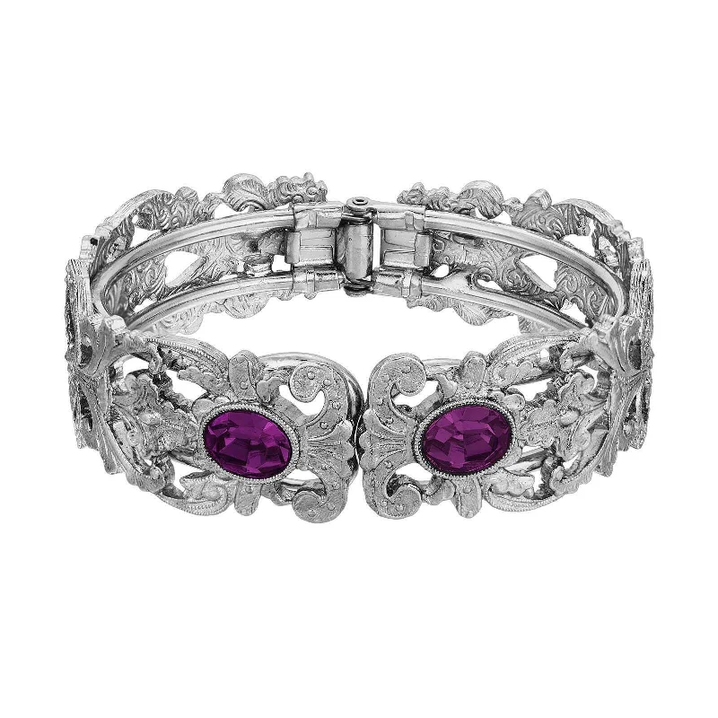 Silver Tone and Purple
