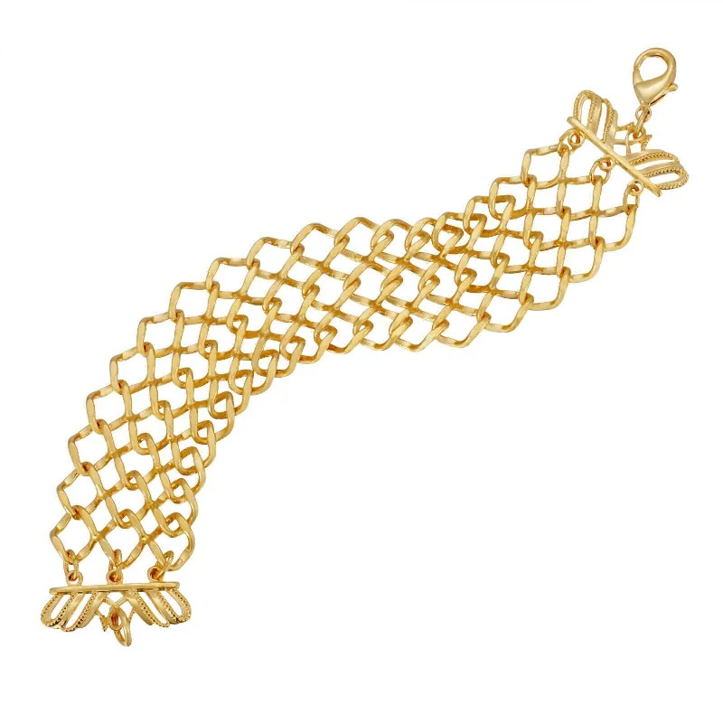 Seasonal Jewelry Clearance – Best Styles At The Lowest Prices 1928 Jewelry Wide Mesh Filigree Bar Bracelet
