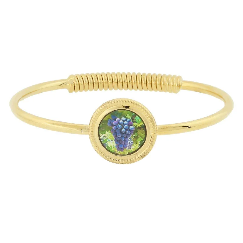 Unmissable Jewelry Sale – Shop Before It's Too Late 1928 Jewelry Winery Purple Grapes Decal Spring-Hinge Bracelet