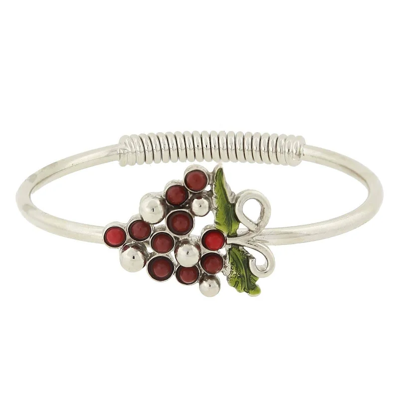 Shop High-Quality Jewelry At Jaw-Dropping Discounts 1928 Jewelry Winery Purple Grapes Spring-Hinge Bracelet