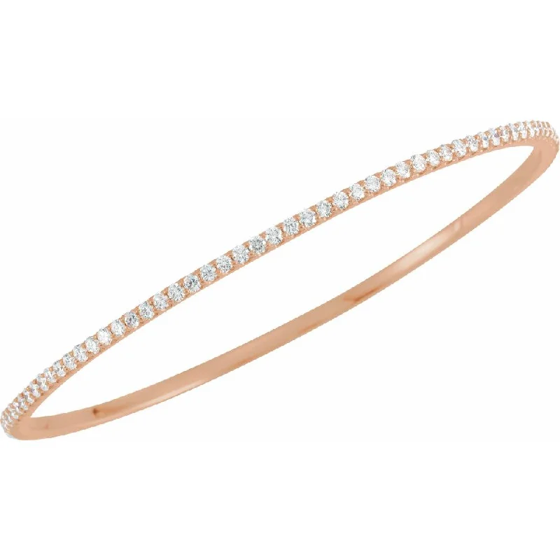 Trending Jewelry Now At Unbeatable Prices 2.25mm 14k Yellow, White or Rose Gold 3 Ctw Diamond Bangle Bracelet
