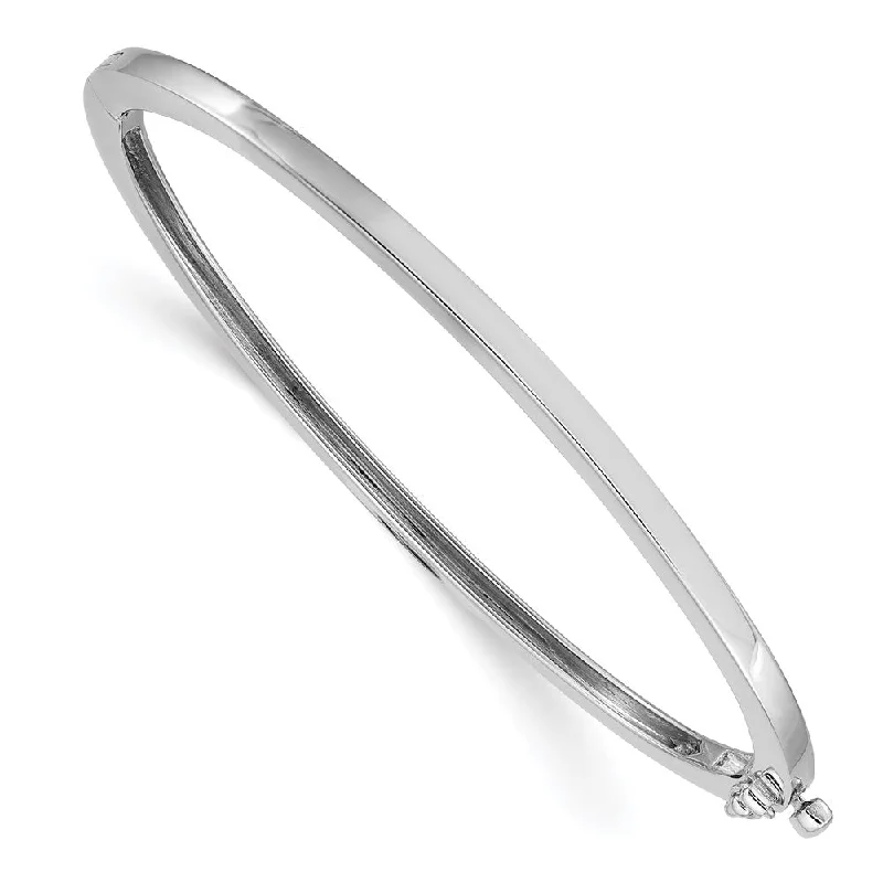 Final Call For Exquisite Jewelry At Reduced Rates 2.5mm 14k White Gold Polished Solid Open Back Hinged Bangle Bracelet