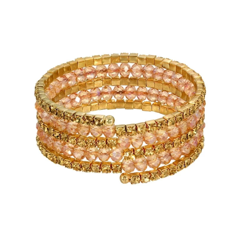 Premium Jewelry Now Available At Special Discounts 2028 Jewelry Crystal Rich Cut and Rhinestone Coil Bracelet