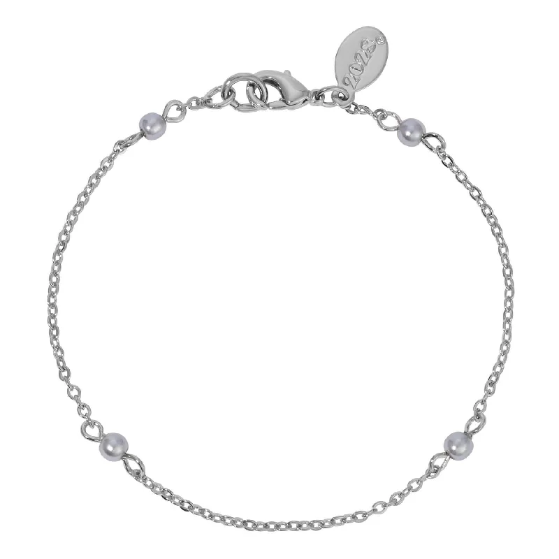Best Jewelry Deals – Shop Premium Pieces At Great Prices 2028 Jewelry Light Grey Faux Pearl Chain Bracelet 7 Inch