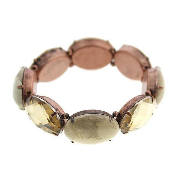 Trending Jewelry Styles Now At Limited-Time Discounts 2028 Jewelry Oval Semi Precious & Crystal Stone Stretch Bracelet