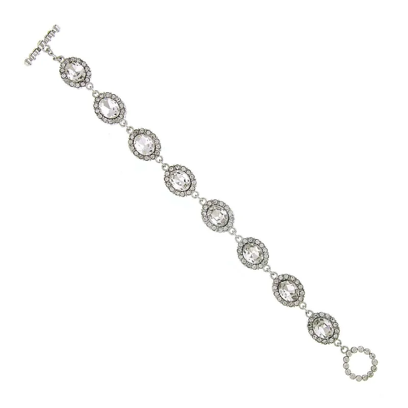 Luxury Jewelry Sale – Elegant Styles At Unbeatable Prices 2028 Jewelry Oval Faceted Crystal Link Toggle Bracelet