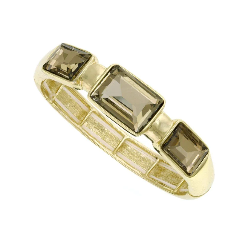 Affordable Luxury Jewelry For Every Occasion 2028 Jewelry Triple Rectangular Light Topaz Stone Stretch Bracelet