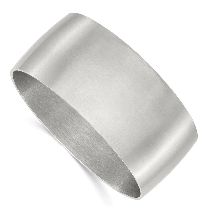 Once-A-Year Jewelry Deals – Shop Before They’Re Gone 33mm Stainless Steel Brushed Slightly Domed Bangle Bracelet