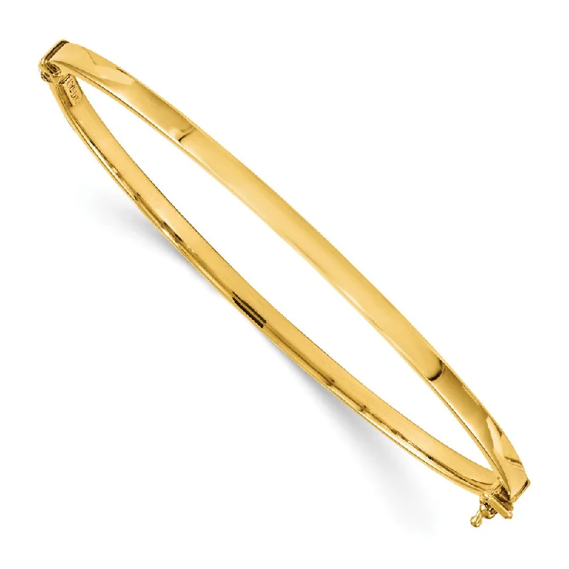 Timeless Jewelry Styles At Wallet-Friendly Prices 3mm 14k Yellow Gold Polished Flat Hinged Bangle Bracelet