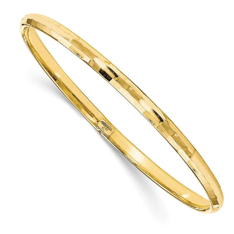 Shop Fine Jewelry With Exclusive Savings 4.25mm 10k Yellow Gold Polished Faceted Slip-On Bangle Bracelet