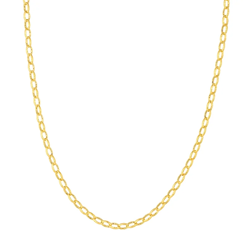 Chic, Trendy, And Affordable Jewelry Sale 4.5mm Hollow Oval Forzentina Chain with Pear Lock