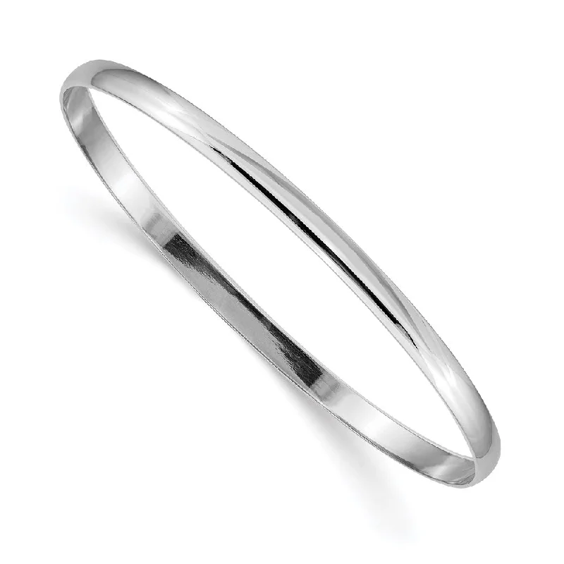 Limited-Time Jewelry Discounts – Shine Without The Splurge 4mm 14k White Gold Polished Half Round Solid Bangle Bracelet