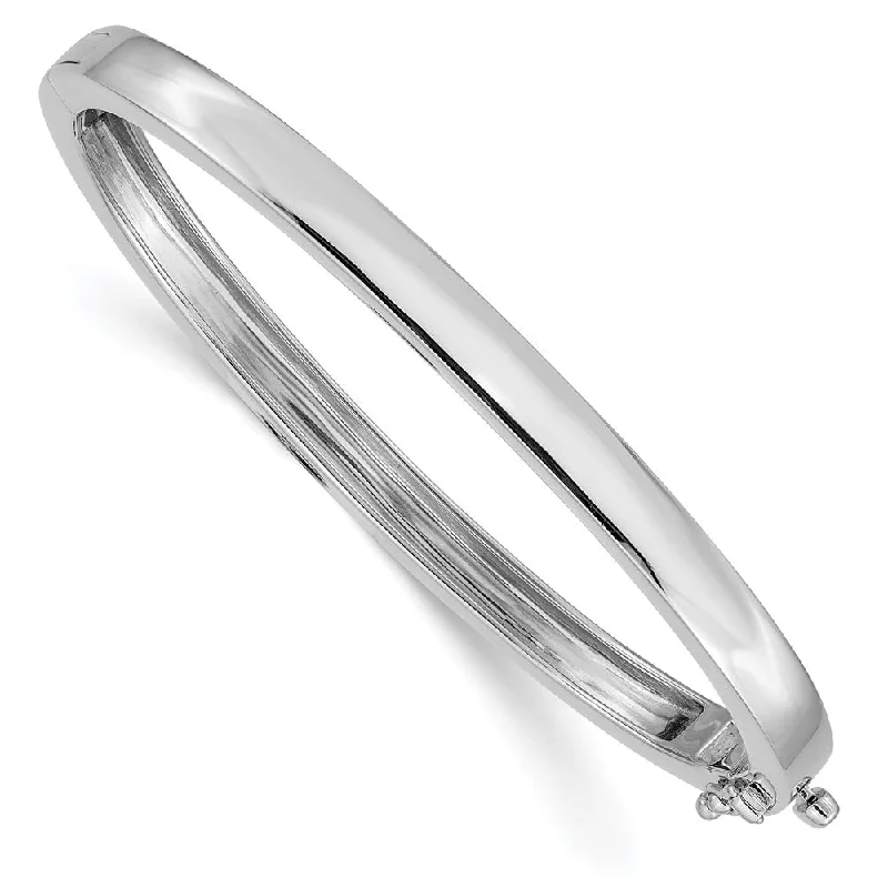 Limited-Stock Jewelry Clearance – Grab Your Favorites Now 5.3mm 14k White Gold Polished Solid Open Back Hinged Bangle Bracelet