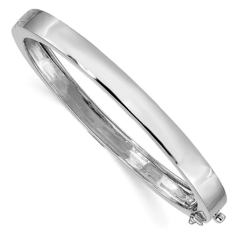 Elegant Jewelry, Exclusive Prices – Shop Now 6.3mm 14k White Gold Polished Solid Open Back Hinged Bangle Bracelet