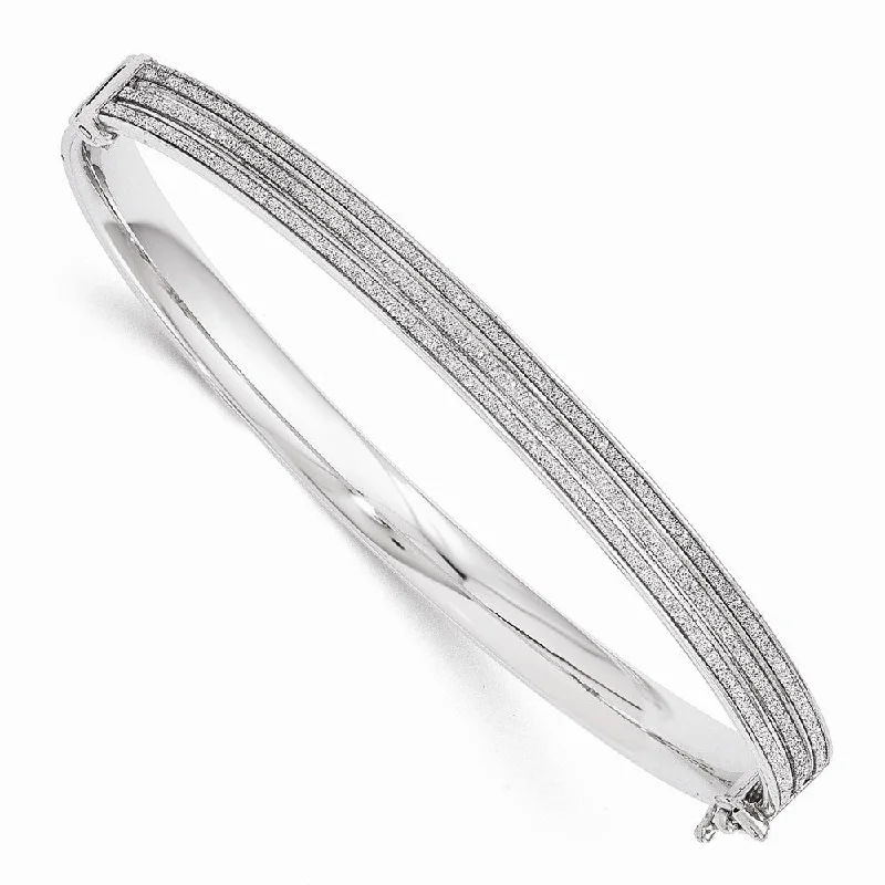 Get The Best Deals On Timeless Jewelry Pieces 6mm Sterling Silver Glitter Infused Hinged Bangle Bracelet