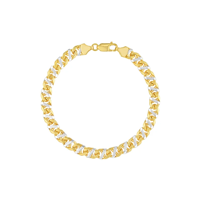 Personalized Jewelry Sale – Unique Gifts At Low Prices 7mm Two-Tone Mens Mariner Chain Bracelet