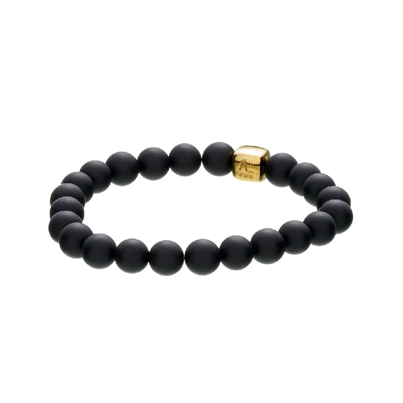 Limited-Time Offer On Premium Jewelry Collections ColorUp (8mm) 18K Gold Bracelet w. Onyx