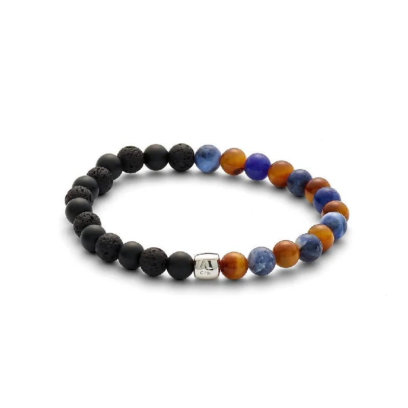 Exclusive Jewelry Offers – Sparkle For Less ColorUp Hong Kong (6mm) Silver Bracelet w. & Tiger's Eye