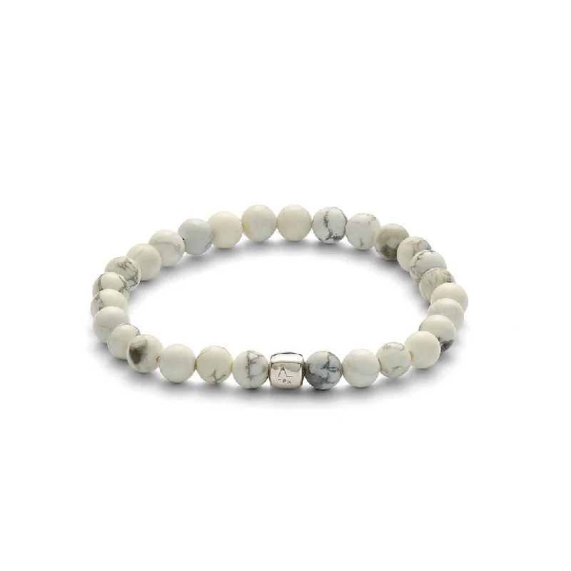 Handcrafted Jewelry Sale – Unique Designs At Low Prices ColorUp Howlite (6mm) Silver Bracelet