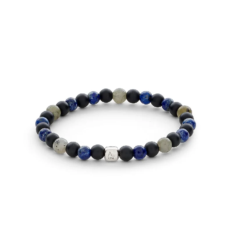 Luxury Jewelry Sale – Elegant Styles At Unbeatable Prices ColorUp New York City (6mm) Silver Bracelet w. Laboradorite, & Onyx