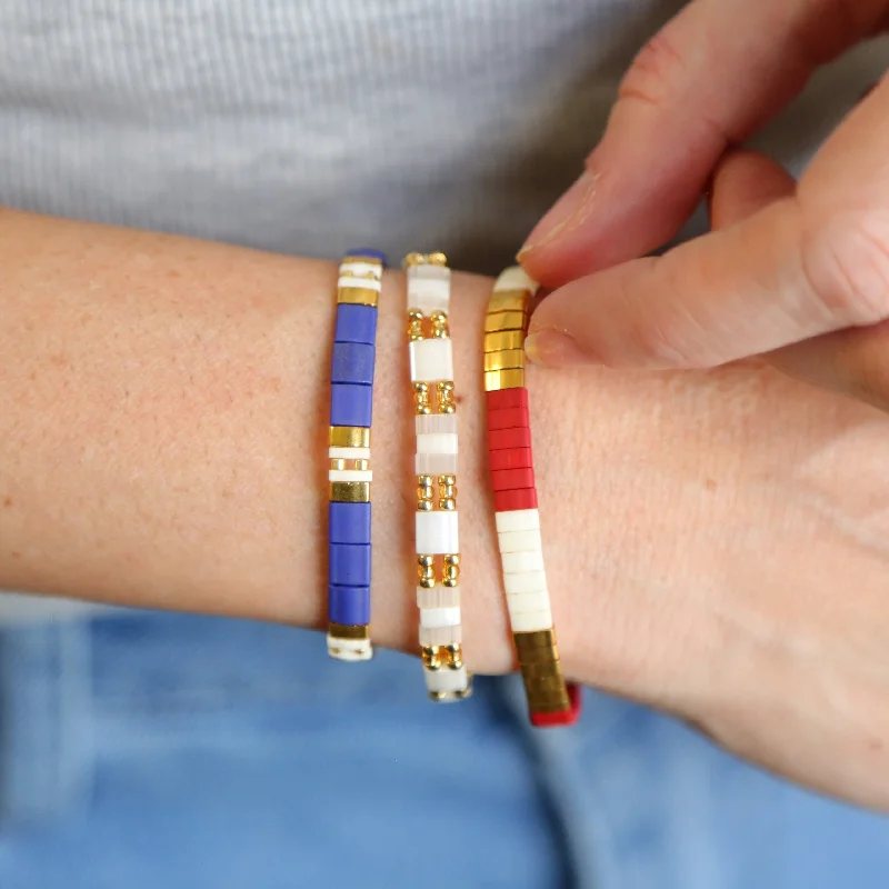 Flash Sale On Exquisite Jewelry – Don't Miss Out ANTIQUE AMERICA | Set Of 3 | Tila Beaded Bracelet Stack