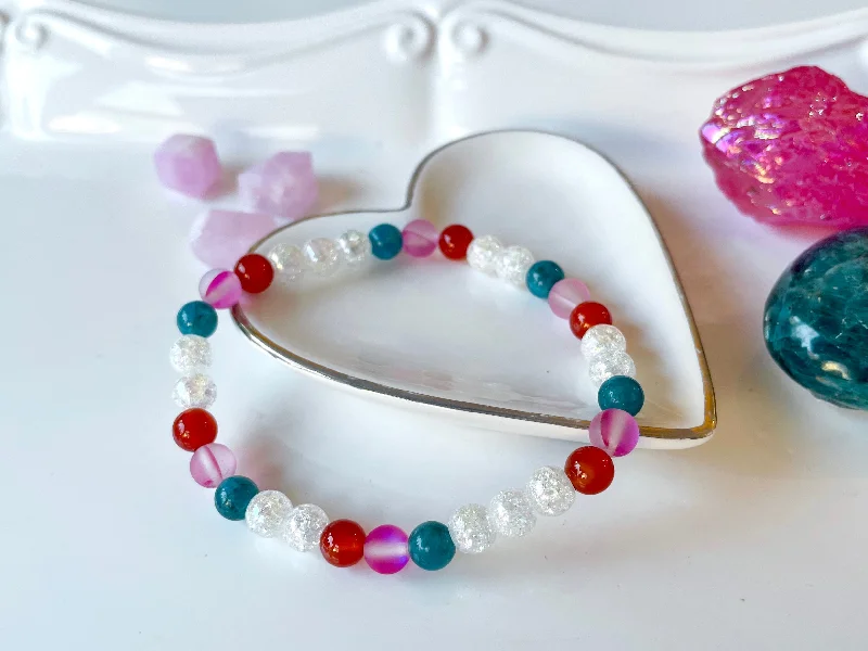Unmissable Deals On Handmade Jewelry Collections Aura Quartz, Carnelian & Apatite 6mm Beaded Bracelet || Reiki Infused