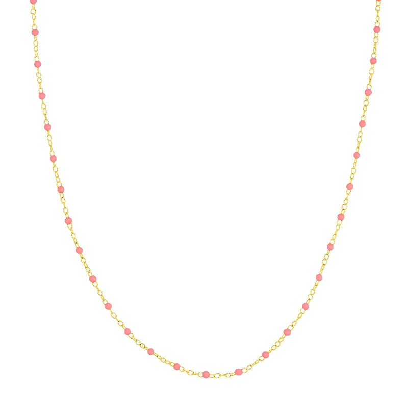 Seasonal Jewelry Clearance – Best Styles At The Lowest Prices Baby Pink Enamel Bead Piatto Chain