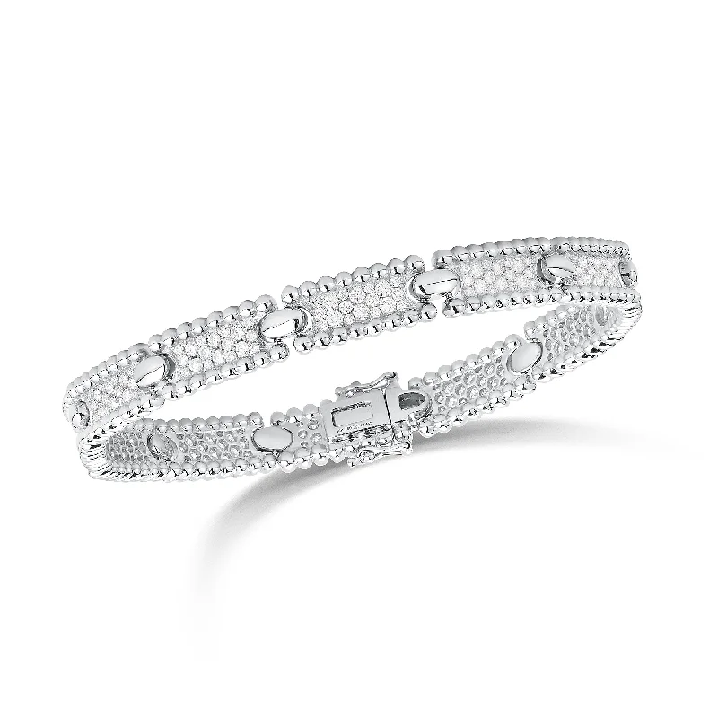 Make Your Outfit Shine With Discounted Jewelry Diamond Bracelet with Beaded Gold Accents