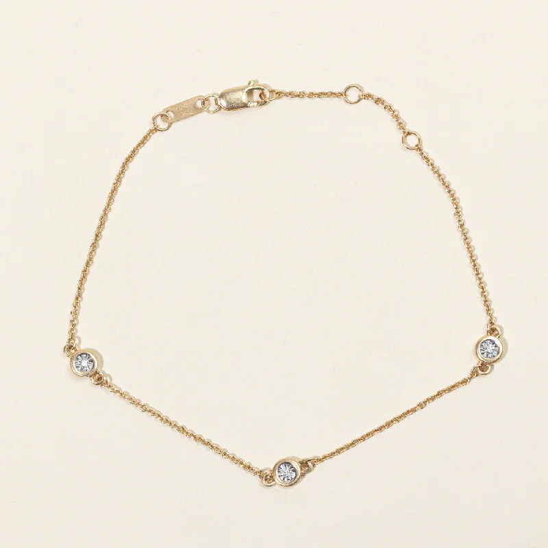 Bohemian-Inspired Jewelry For Free-Spirited Fashion Bezel Set Diamond Bracelet | 0.03ctw | 7.5" |