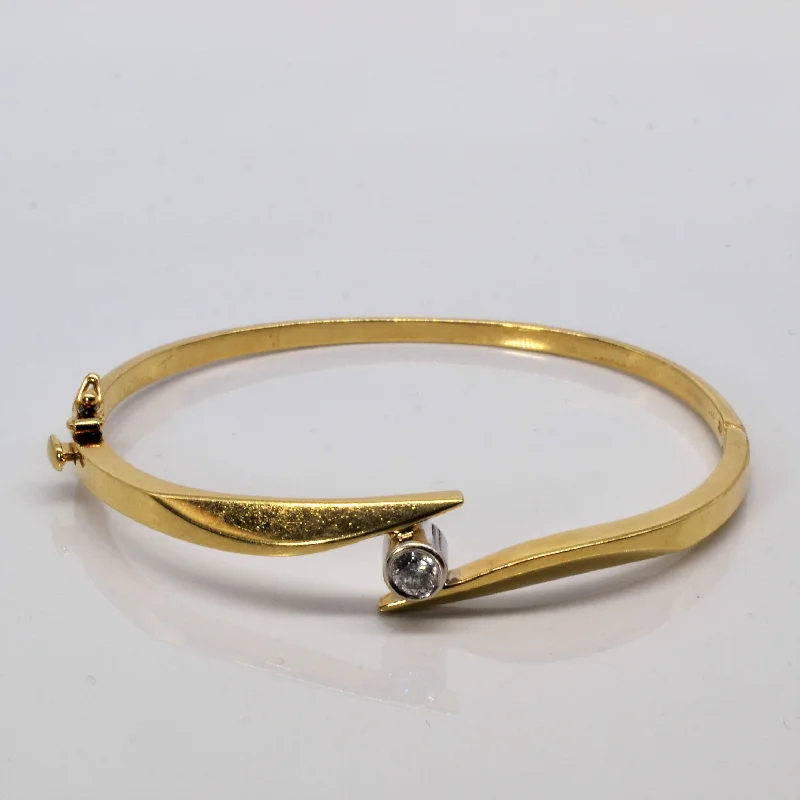 Stunning Jewelry At A Fraction Of The Price Bezel Set Diamond Bypass Bangle | 0.29ct | 6"|