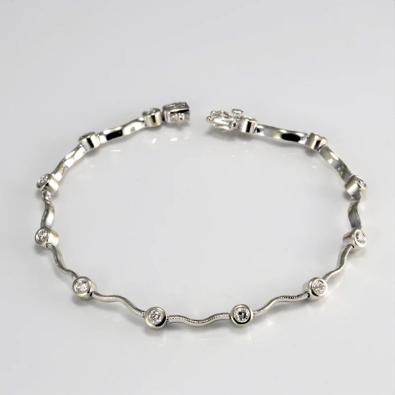 Make Every Moment Shine – Jewelry Discounts Available Bezel Set Diamond Chain Bracelet | 0.50 ctw, 6.5''|