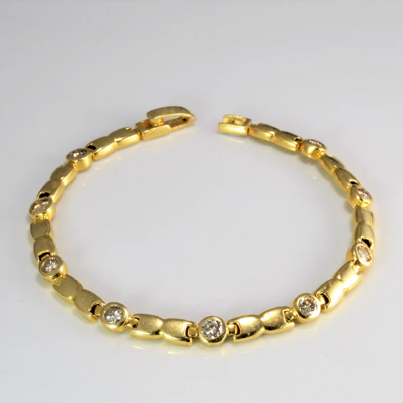 Get Your Favorite Jewelry At The Best Price Bezel Set Diamond Chain Bracelet | 1.25 ctw, 7''|
