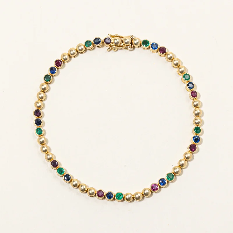 Limited Stock On Premium Jewelry At Low Prices Bezel Set Multi Gem Bracelet | 1.75ctw | 7" |