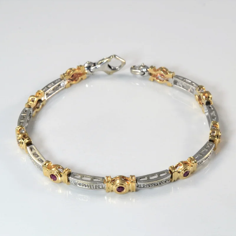 Seasonal Jewelry Sale – Upgrade Your Style Today Bezel Set Ruby & Diamond Chain Bracelet | 0.50ctw, 0.20ctw | 7.5" |
