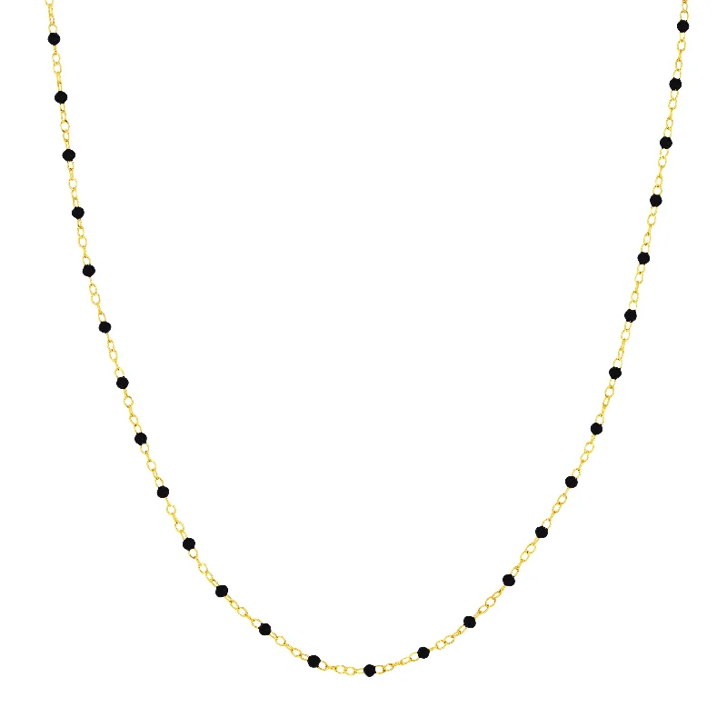 Get The Best Deals On Timeless Jewelry Pieces Black Enamel Bead Piatto Chain