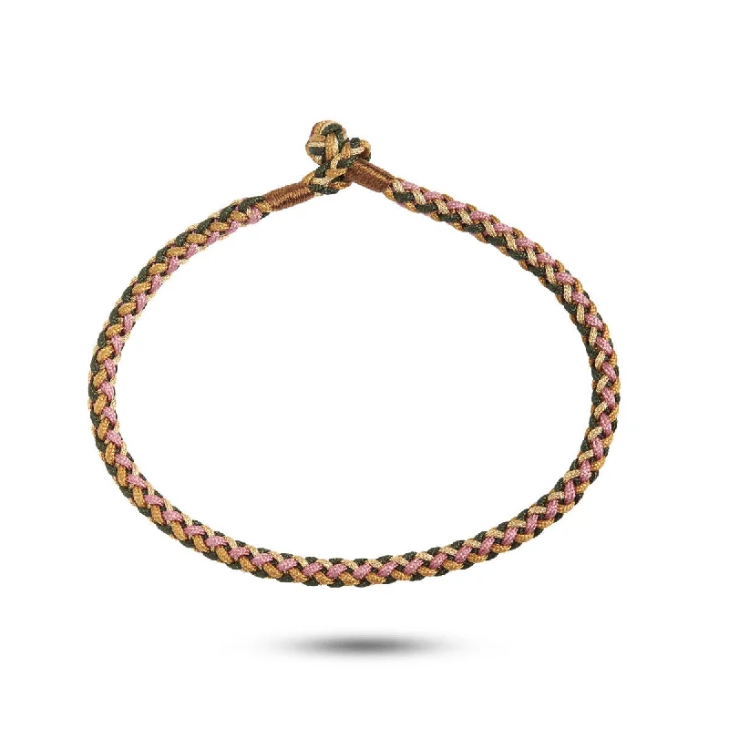 Celebrate Every Occasion With Sparkling Savings Braided Pink, Brown & Yellow Bracelet