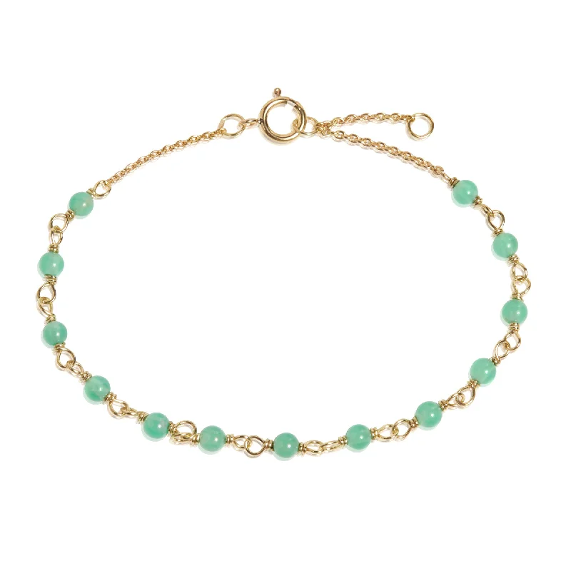 Get The Sparkle You Love At Prices You Adore Green 18K Gold Bracelet w. Chrysoprase