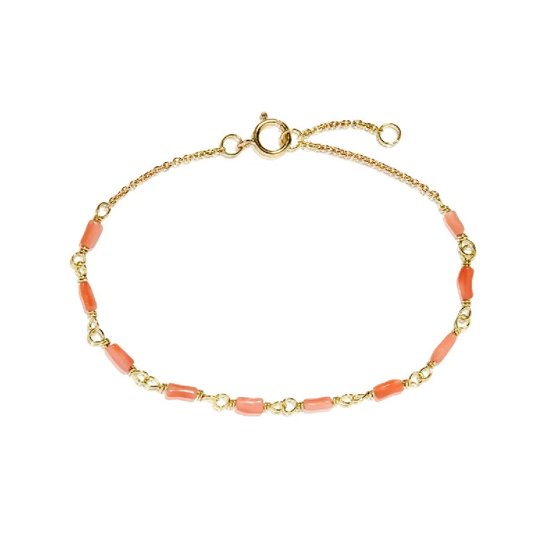 Shop Modern Jewelry Collections With Exclusive Discounts Red 18K Gold Bracelet w. Coral