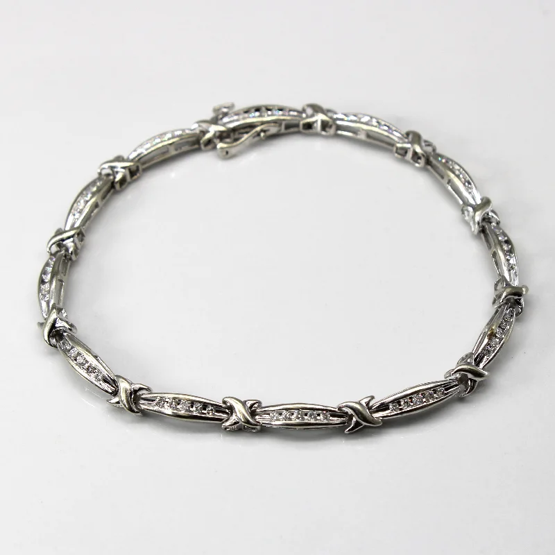 Classic And Modern Jewelry Styles On Sale Channel Set Diamond Tennis Bracelet | 0.63ctw | 7"|