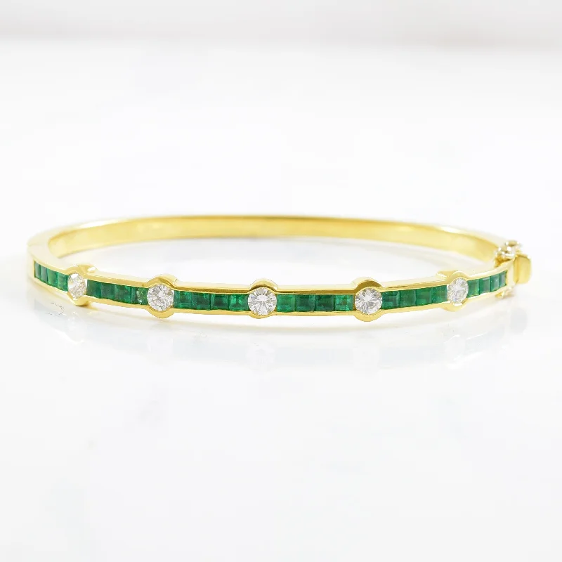 The Biggest Jewelry Sale Of The Year Is Here Channel Set Emerald & Diamond Bangle | 0.85ctw, 2.18ctw | 8" |