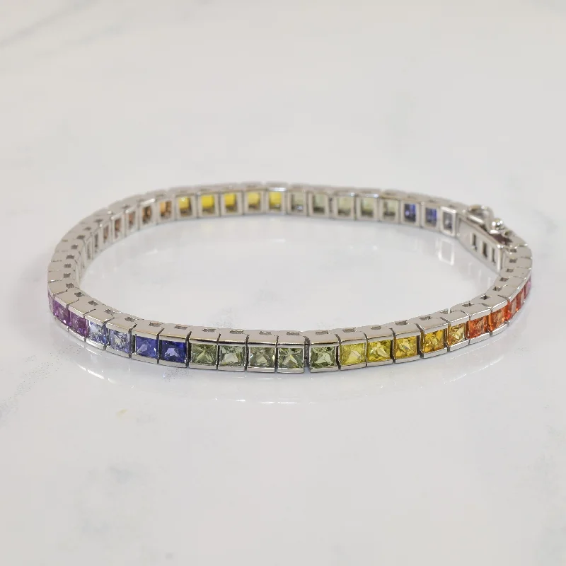 Grab Exquisite Jewelry At The Lowest Prices Channel Set Multi Colour Sapphire Bracelet | 6.50ctw | 7.5" |