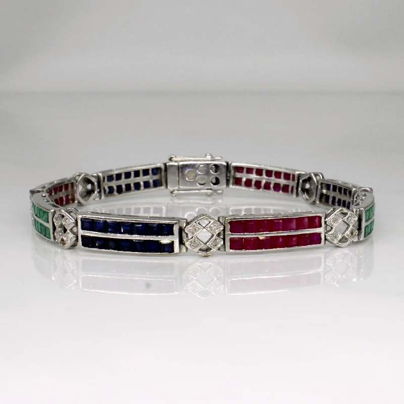 Must-Have Jewelry Pieces At Reduced Prices Channel Set Multi Gem Bracelet | 6.08ctw | 7.25" |