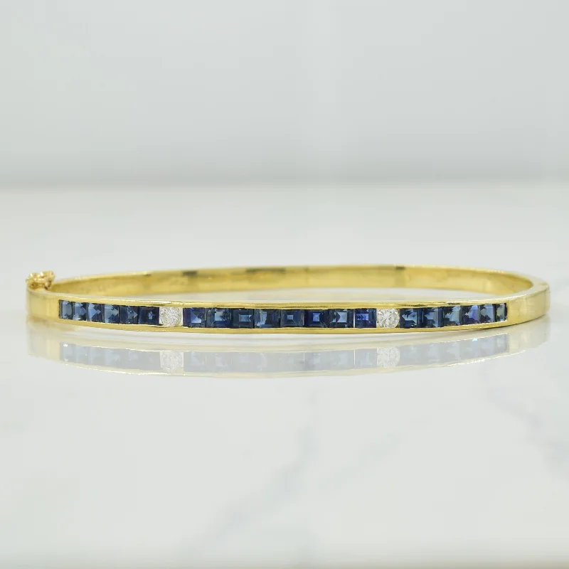 Classic And Modern Jewelry Styles On Sale Channel Set Sapphire & Diamond Bracelet | 2.80ctw, 0.14ctw | 7.5" |