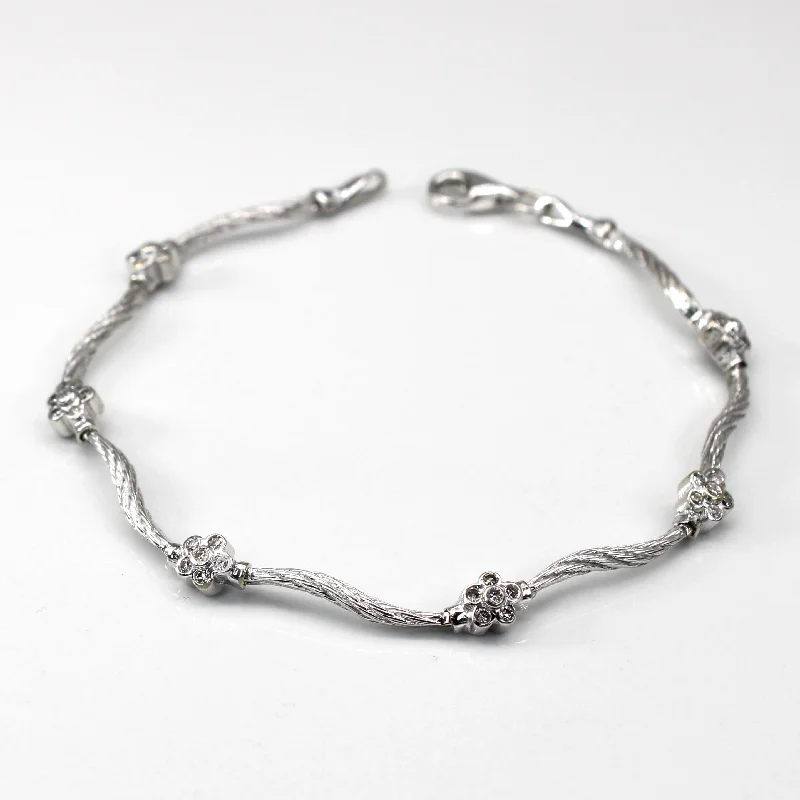 Once-A-Year Jewelry Sale – Grab Your Favorites Now Cluster Diamond Chain Bracelet | 0.21ctw | 7"|