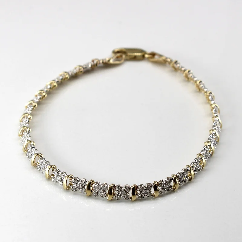 Trendy Minimalist Jewelry For Everyday Wear Cluster Diamond Chain Bracelet | 0.45ctw | 7.5"|